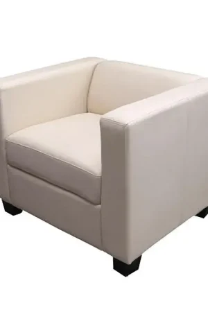 Alleen Vandaag Fauteuil BASIL, Elegant Ontwerp, Groot Zitcomfort, in Echt Leder, Kleur Beige