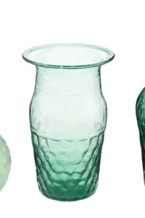 Voordeelprijs Pip Studio - Bloemenvaas - Blauw-groen - Glazen vaas - Set van 3 vazen