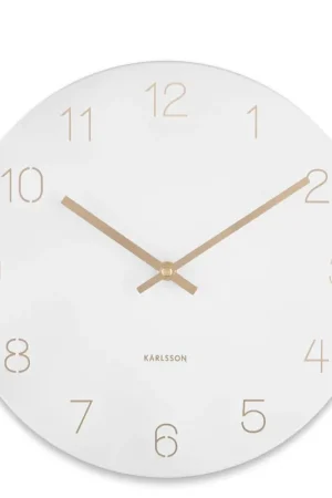 Karlsson - Wandklok Charm - Gegraveerde nummers - Wit - Ø35cm Direct Verzonden