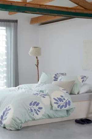 Walra - Dekbedovertrek Remade Romantic Leaves - 200x220 - Blauw Betaalbaar