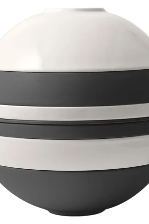 Weekendaanbieding Villeroy & Boch Serviesset La Boule - Zwart | Wit - 7-delig | 2 personen - 2x bol, 2x schaal, 2x universeel bord, 1x serveerschaal