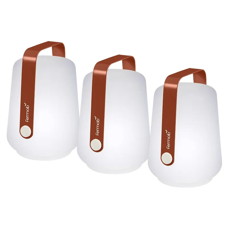 Beperkte Voorraad Fermob Balad outdoor tafellampjes - set van 3 - H13,5 cm - Ocre rouge