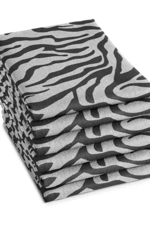 Weekendaanbieding DDDDD theedoek Africa - 60x65cm - Zwart - 6 Stuks