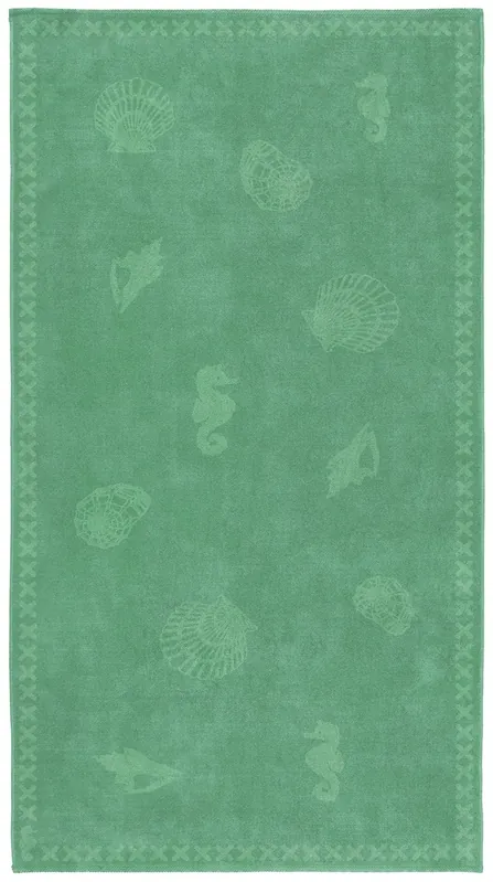 Seahorse strandlaken Shells - 100x200 cm - Jade Green Hoge Kwaliteit