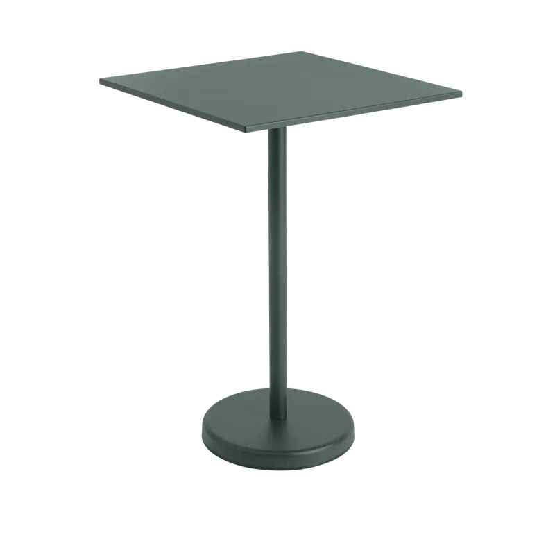 Muuto Linear Steel Café Table Tuintafel Dark Green 70 x 70 x 105 cm Direct Beschikbaar