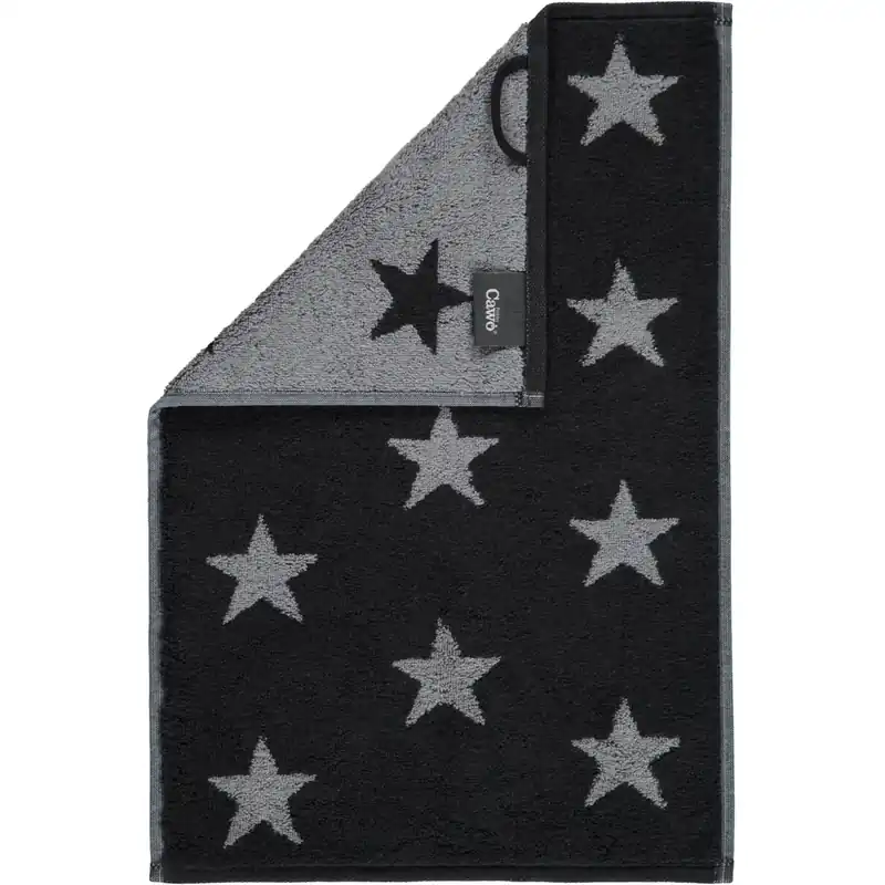 Cawö Stars Gezichtsdoekje Anthracite Kleine Sterne (Set van 6) Hete Deal