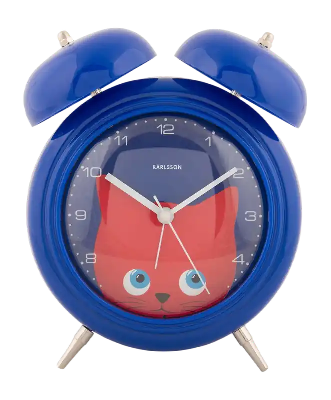 Laatste Kans Karlsson Peekaboo Cat Wekker Dark Blue