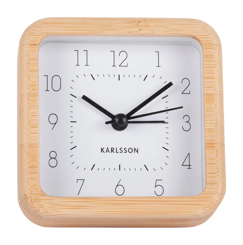 Karlsson Neat Square Wekker White Bamboo Dagaanbieding