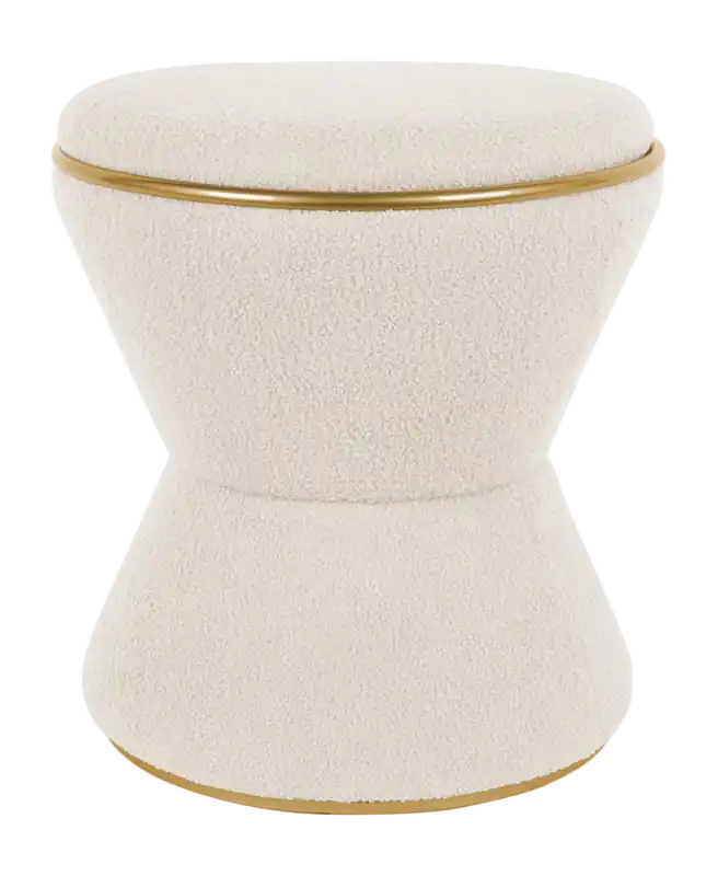 Betrouwbaar Leitmotiv Gustar Poef White Teddy Curl