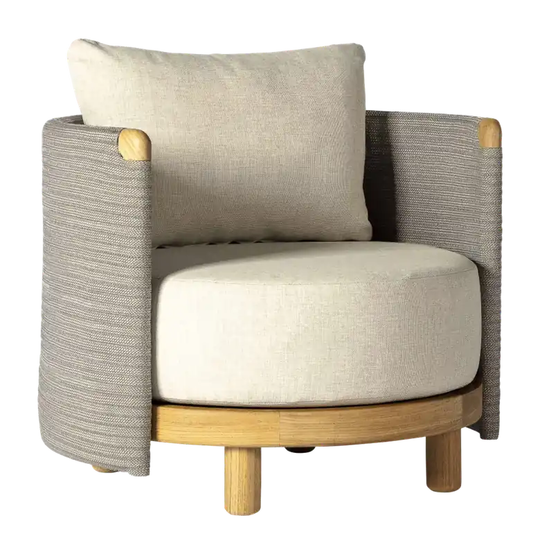 Premium Borek Havana Tuinstoel Fauteuil Teak + Kussens Dune