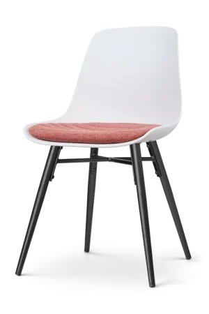 Nolon Nena-Liv Eetkamerstoel Wit - Terracotta - Zwarte Houten Poten Betrouwbaar