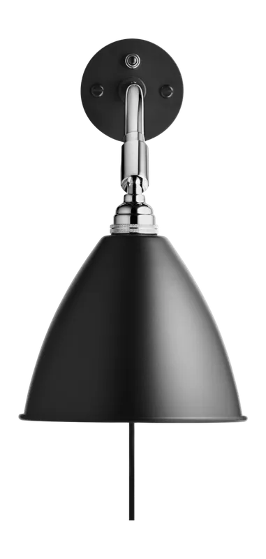 Wandlamp GUBI Bestlite BL7 Lamp Base Chrome Lamp Shade Black Semi Matt Ø16 cm Lage Prijs